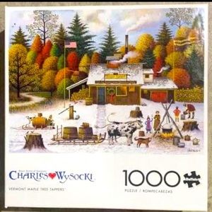 🧩Charles Wysocki-“Vermont Maple Tree Tappers”-Buffalo Games 1000 piece puzzle